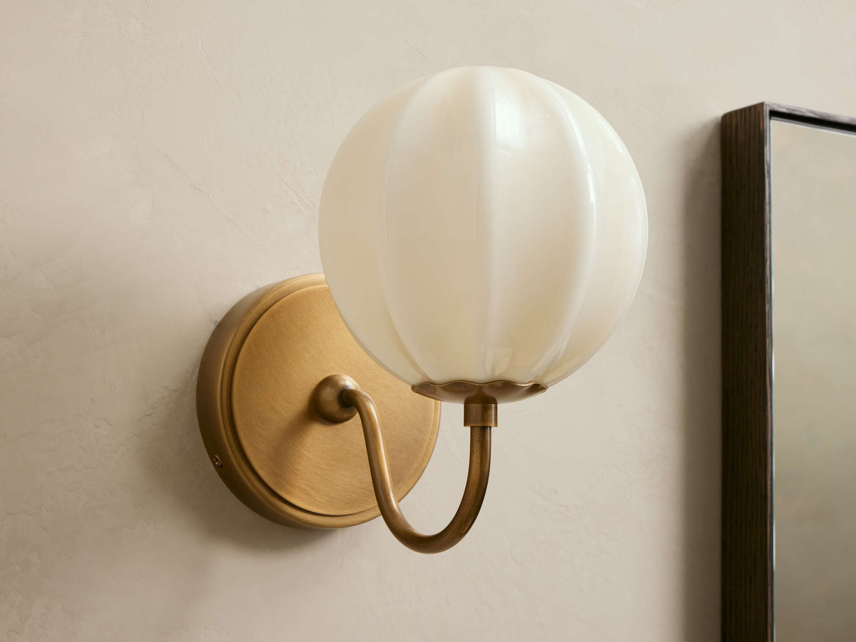 Agnes Paneled Glass Gooseneck Sconce