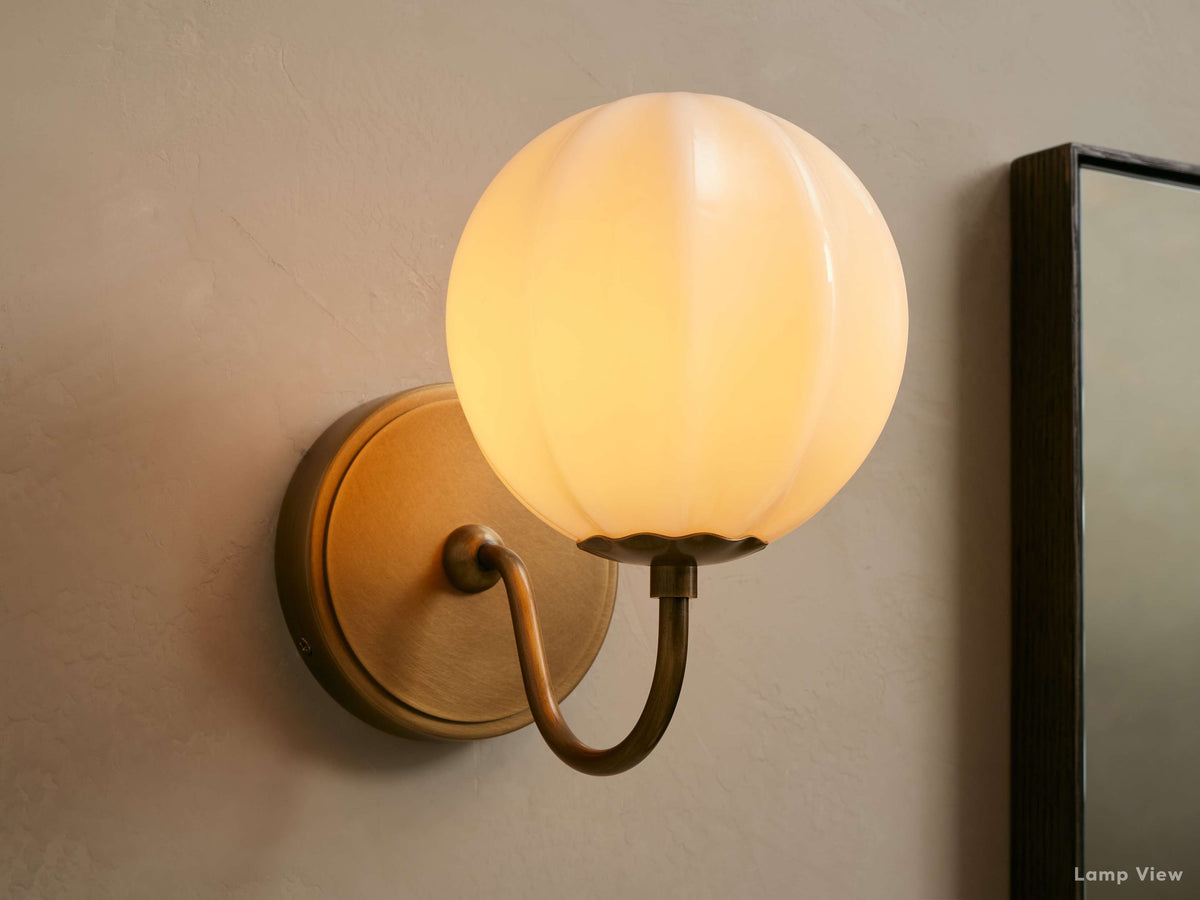Agnes Paneled Glass Gooseneck Sconce