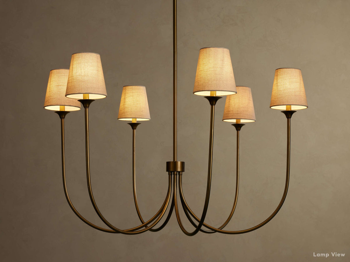 Saige Crisp Shade Round Chandelier