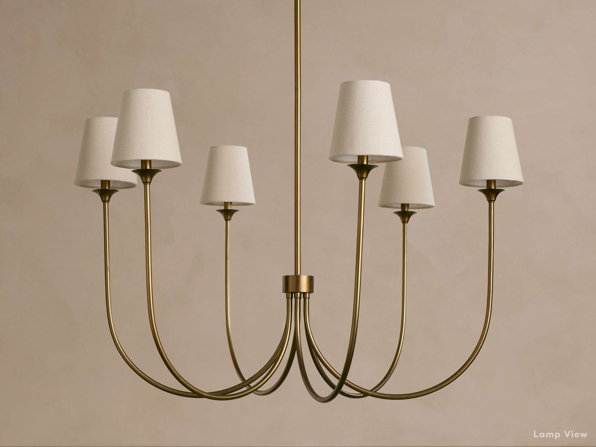 Saige Crisp Shade Round Chandelier
