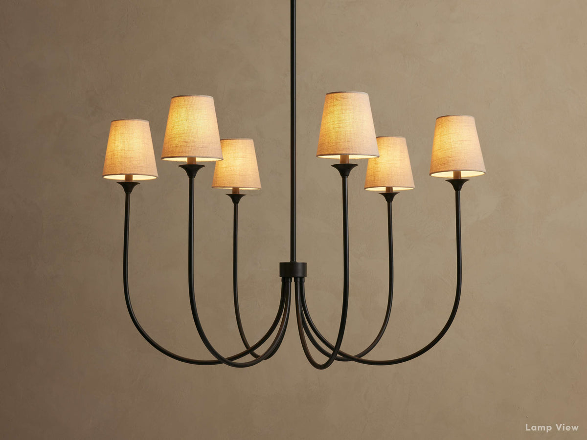 Saige Crisp Shade Round Chandelier