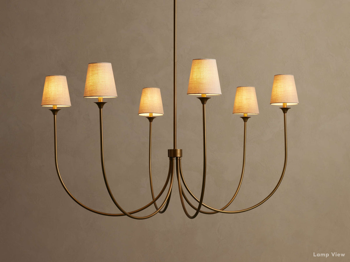 Saige Crisp Shade Round Chandelier