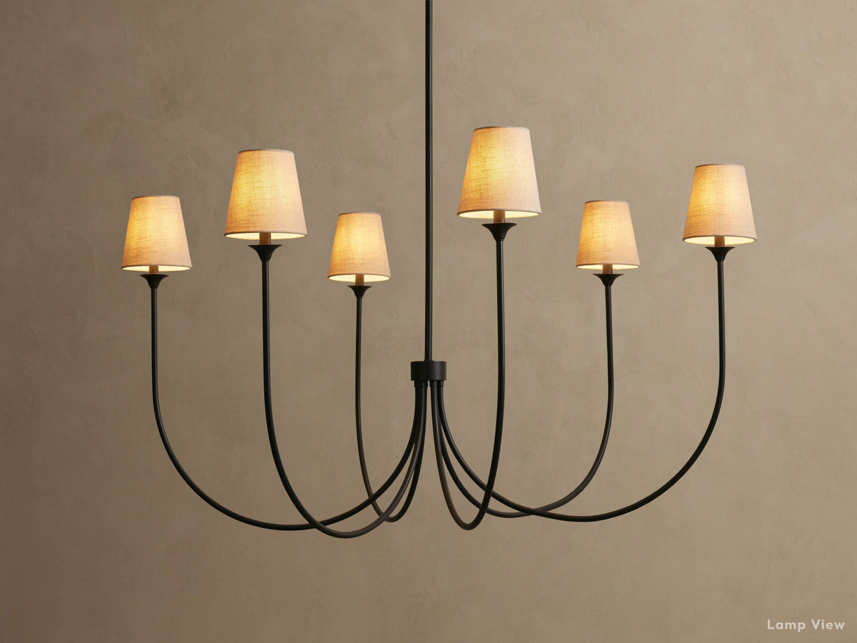 Saige Crisp Shade Round Chandelier