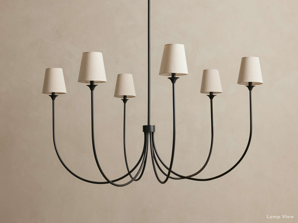 Saige Crisp Shade Round Chandelier