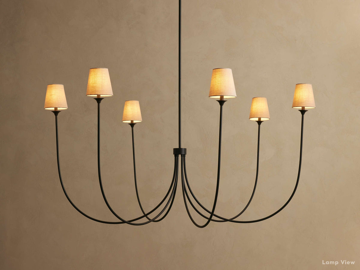 Saige Crisp Shade Round Chandelier