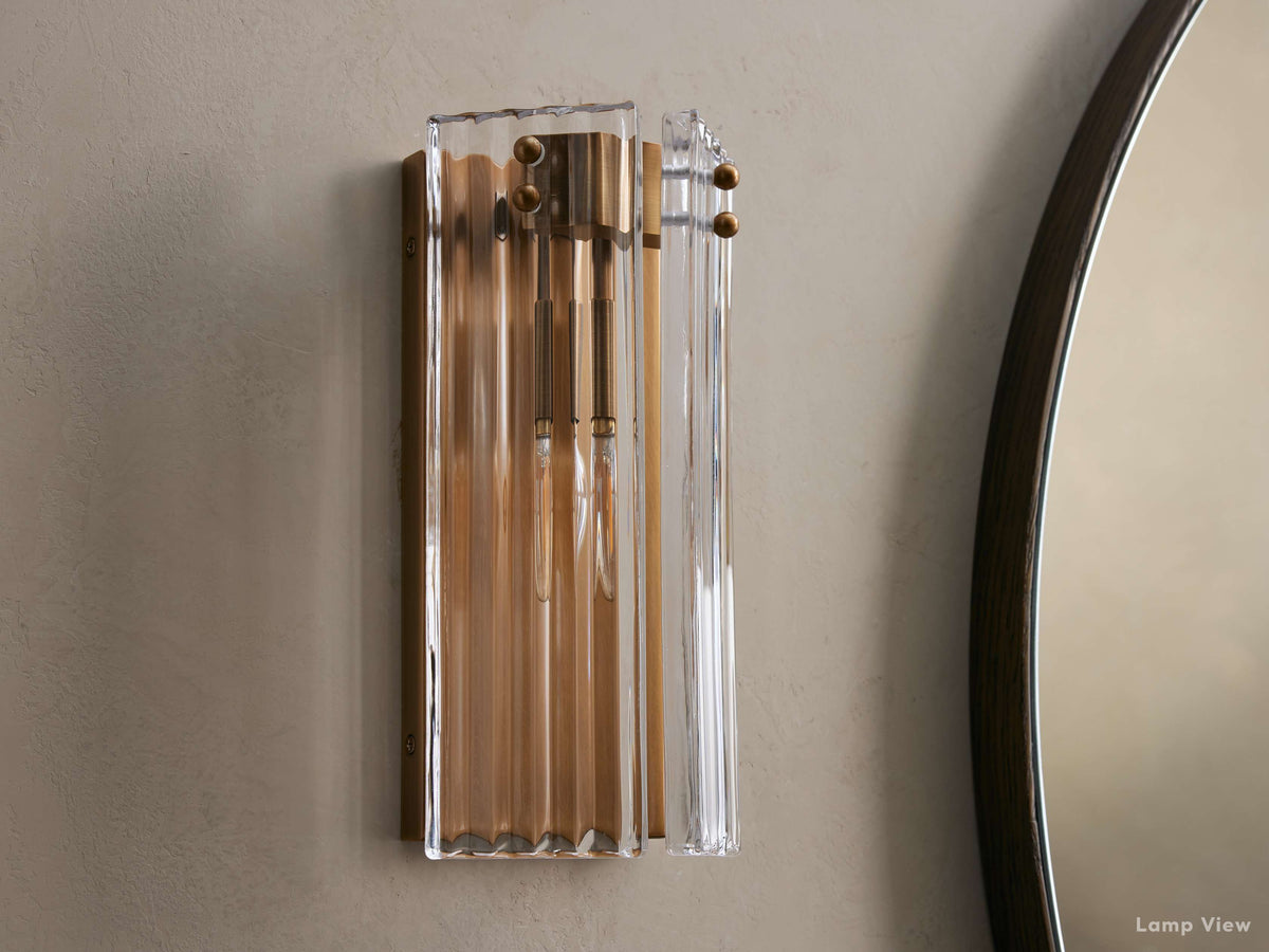 Delsie Grooved Glass Wall Sconce