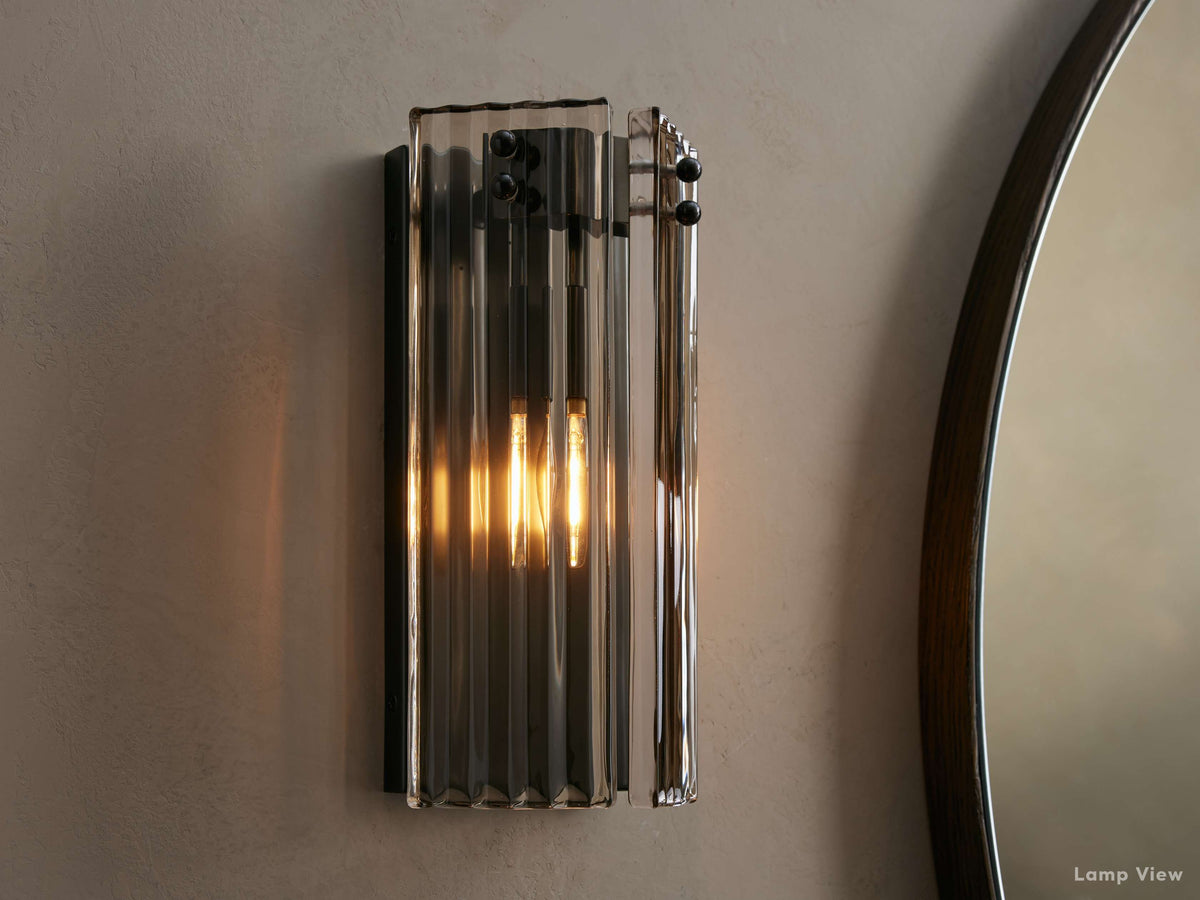 Delsie Grooved Glass Wall Sconce
