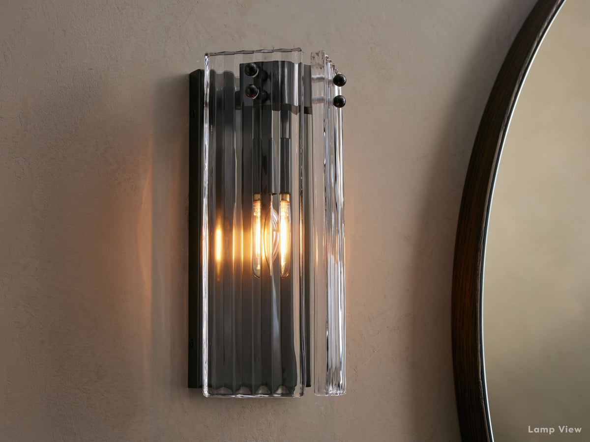 Delsie Grooved Glass Wall Sconce