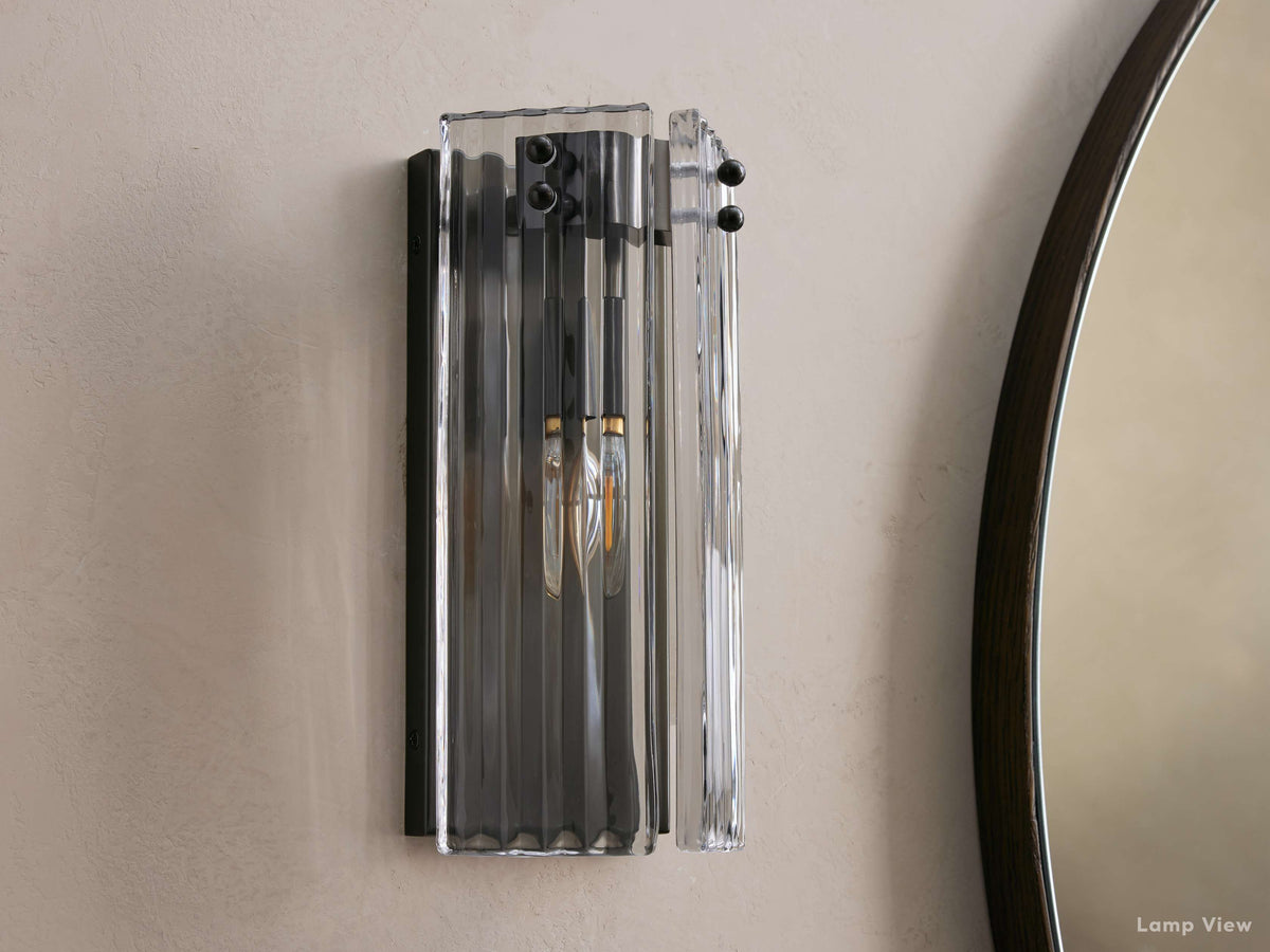 Delsie Grooved Glass Wall Sconce