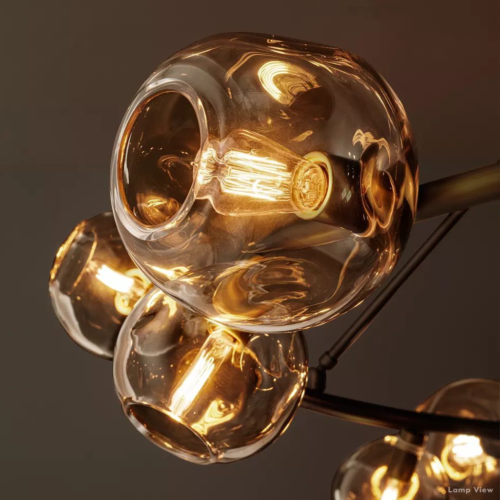 Bubble Organic Glass Round Chandelier 72"