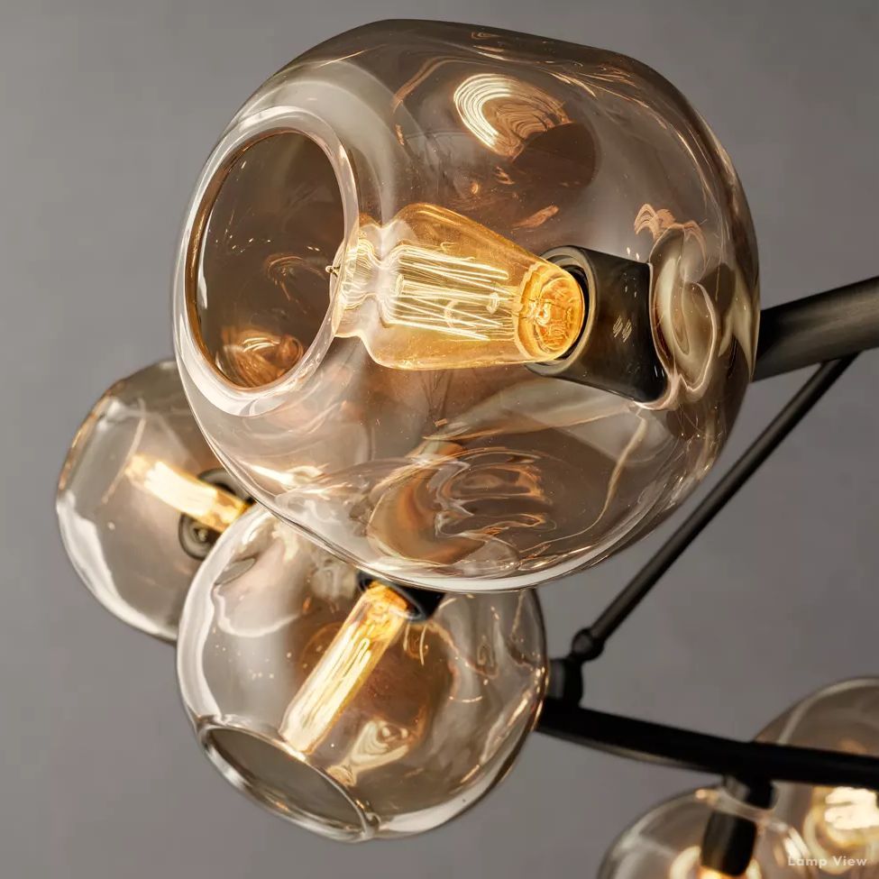 Bubble Organic Glass Round Chandelier 72"