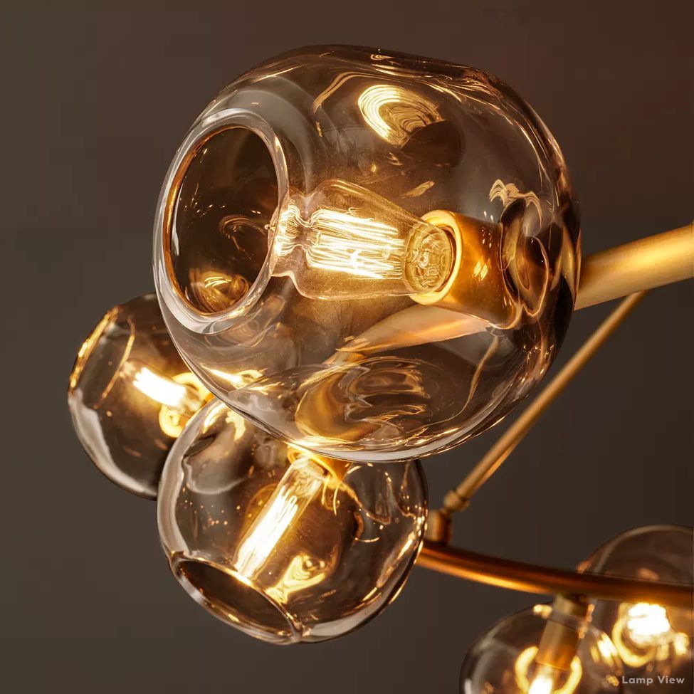 Bubble Organic Glass Round Chandelier 72"