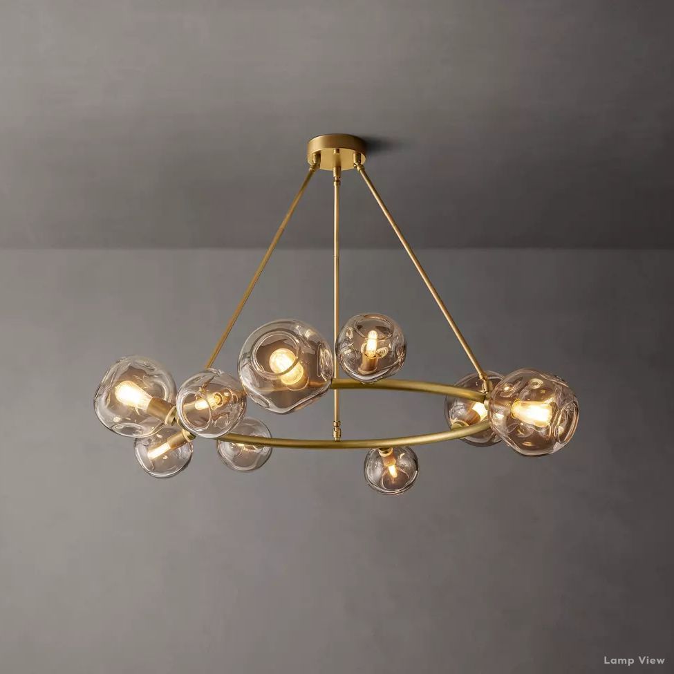 Bubble Organic Glass Round Chandelier 48"