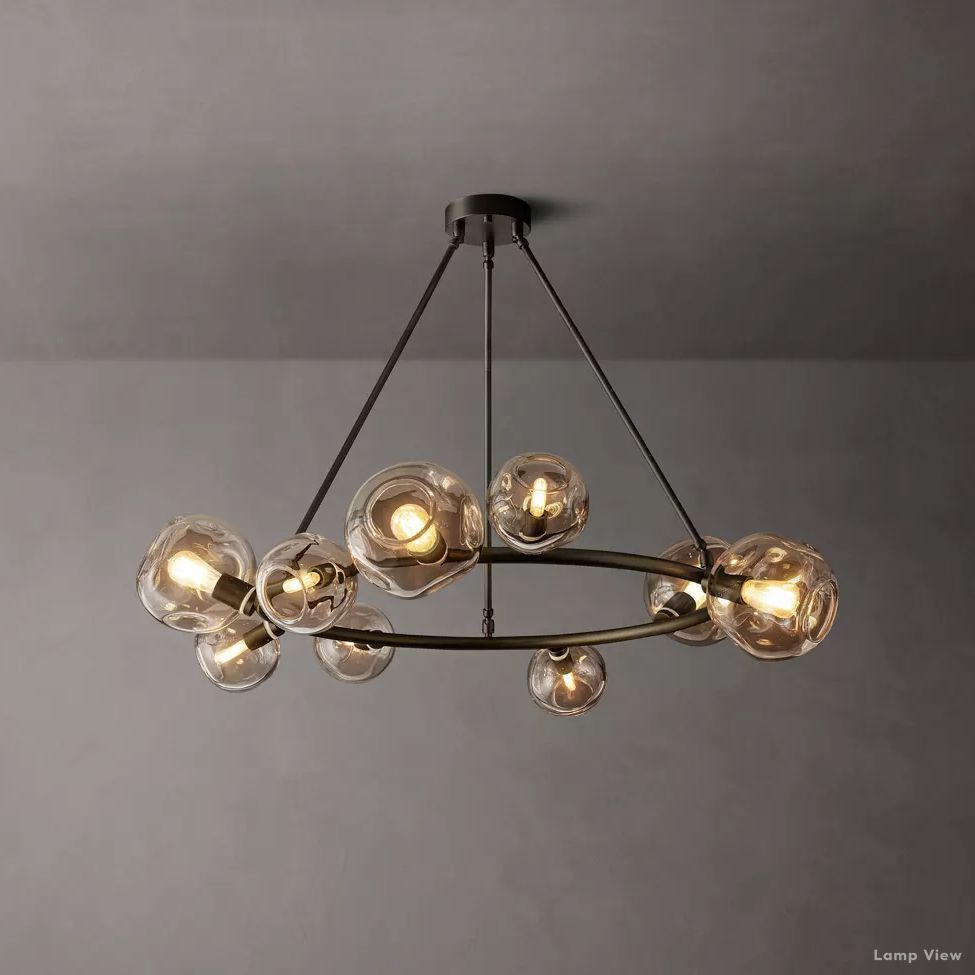 Bubble Organic Glass Round Chandelier 48"