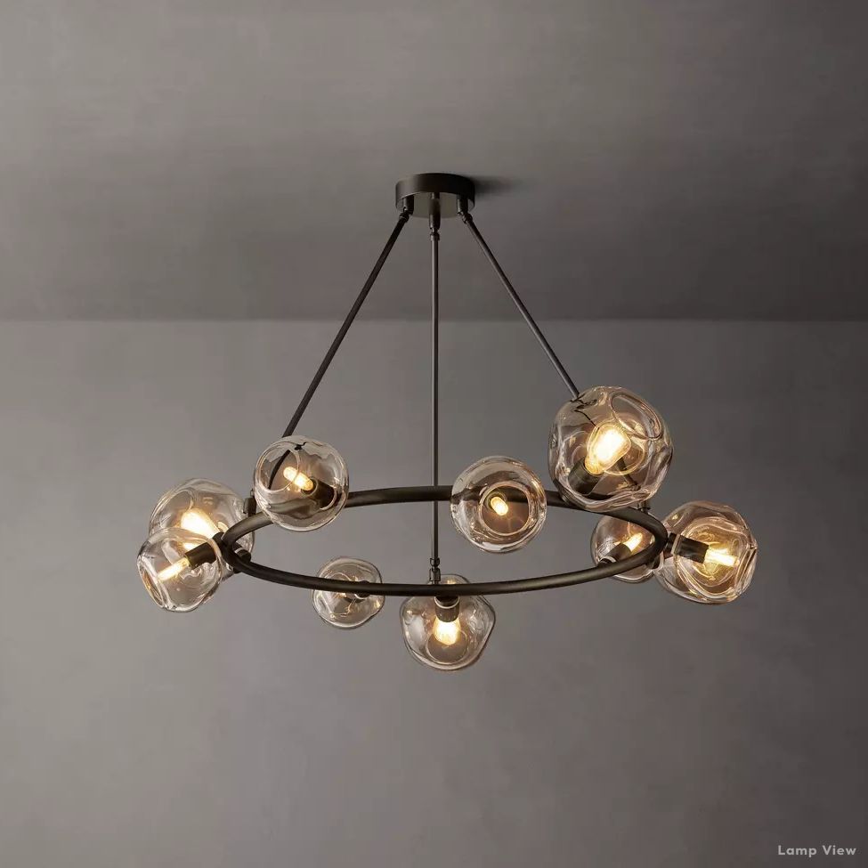 Bubble Organic Glass Round Chandelier 48"