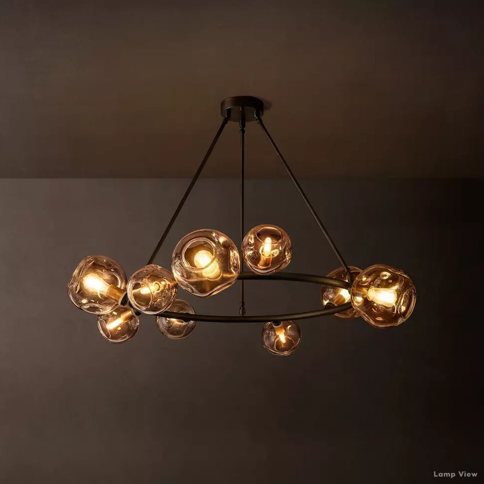 Bubble Organic Glass Round Chandelier 48"