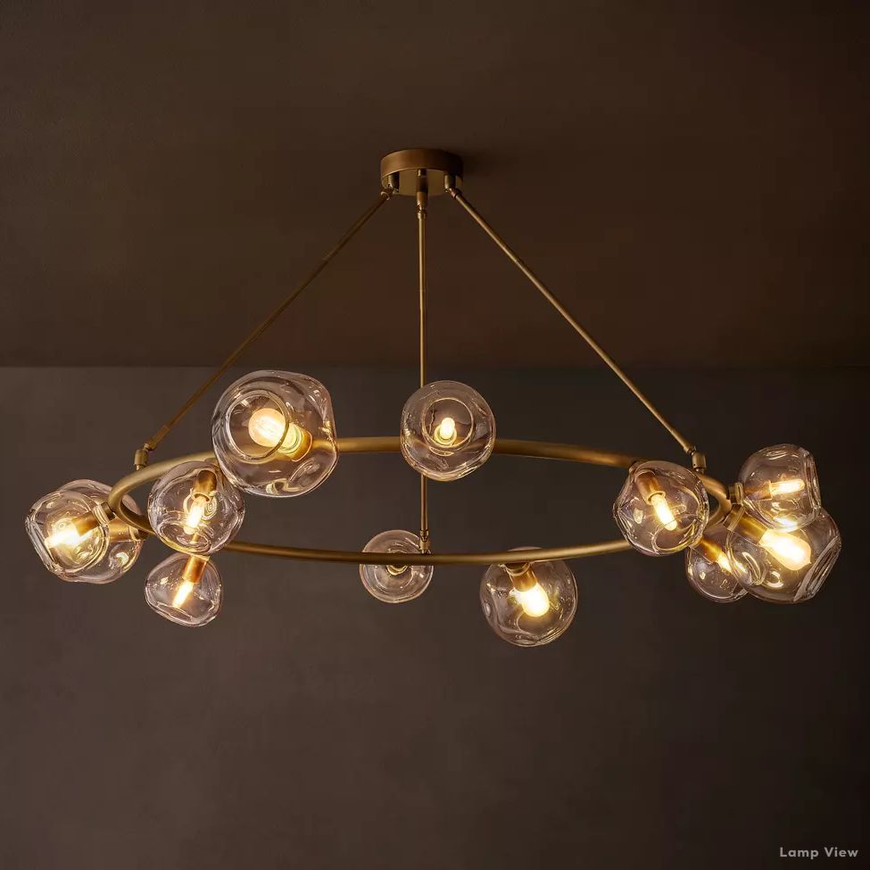 Bubble Organic Glass Round Chandelier 60"