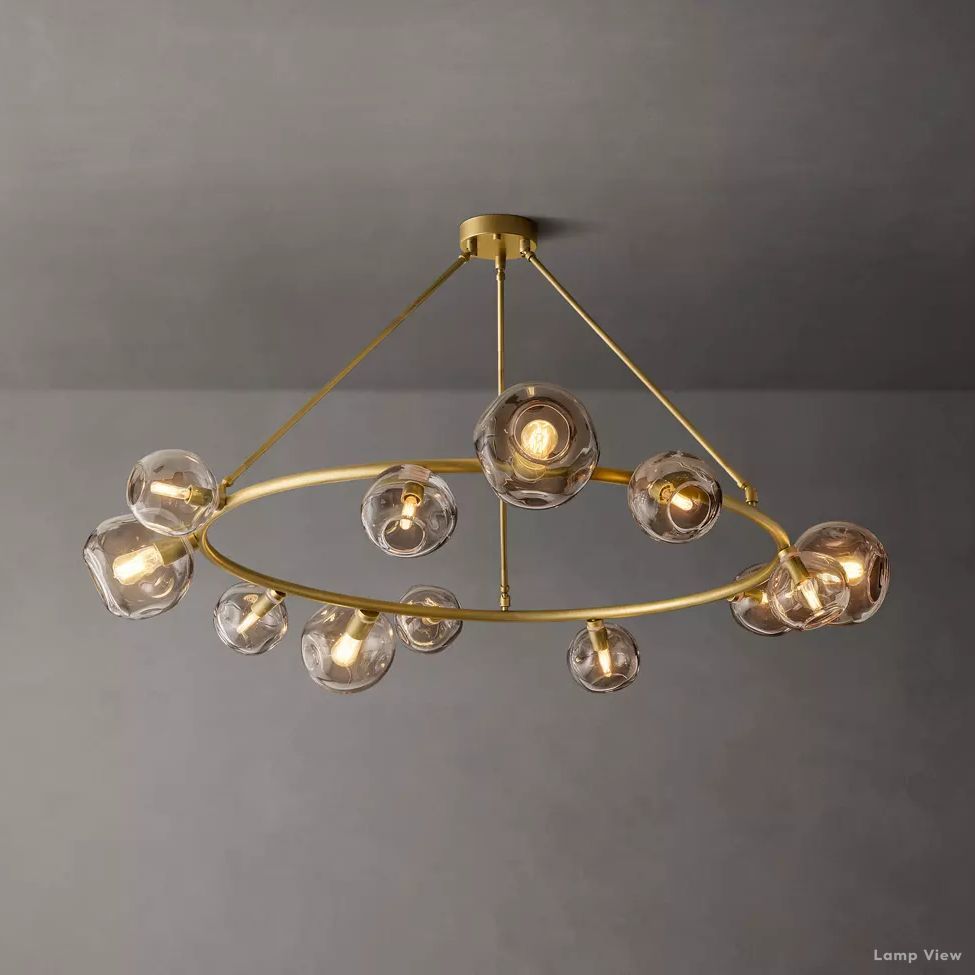 Bubble Organic Glass Round Chandelier 60"