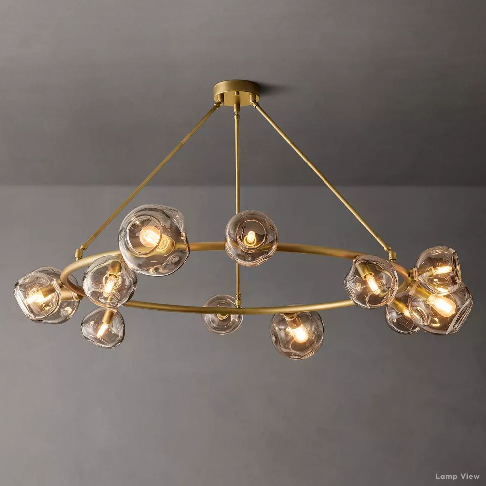 Bubble Organic Glass Round Chandelier 60"