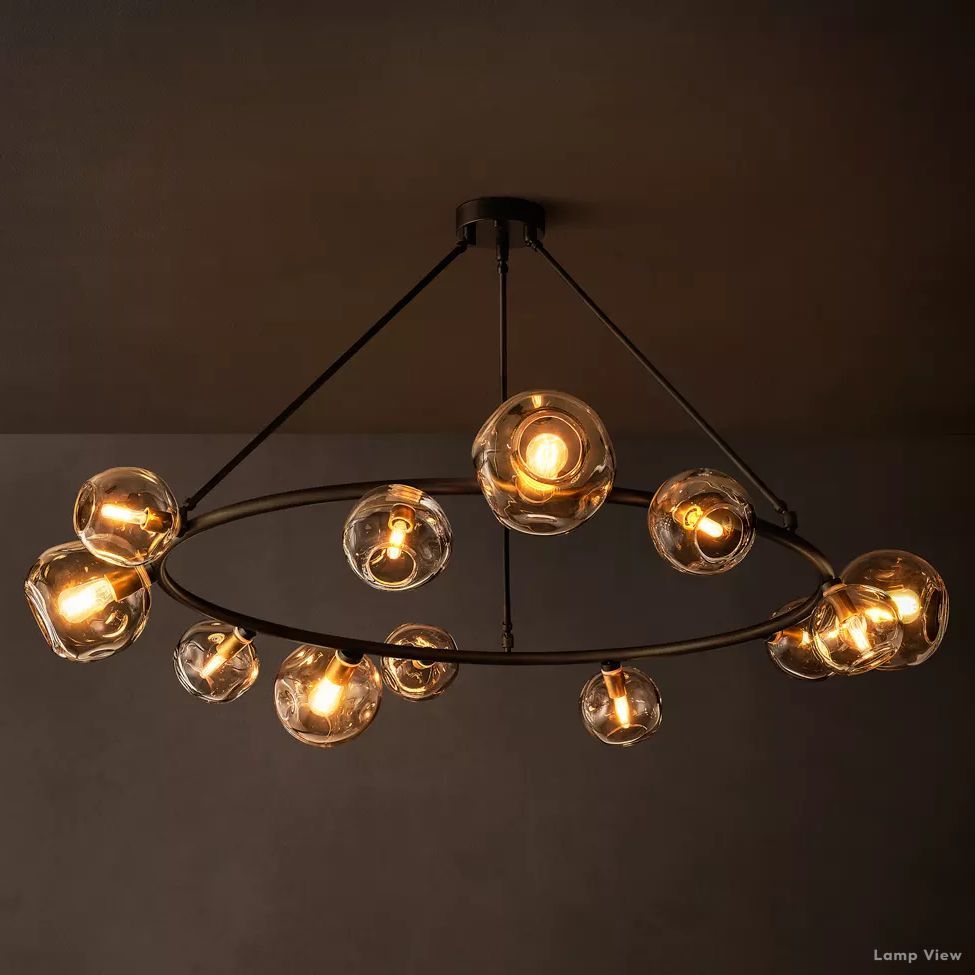 Bubble Organic Glass Round Chandelier 60"
