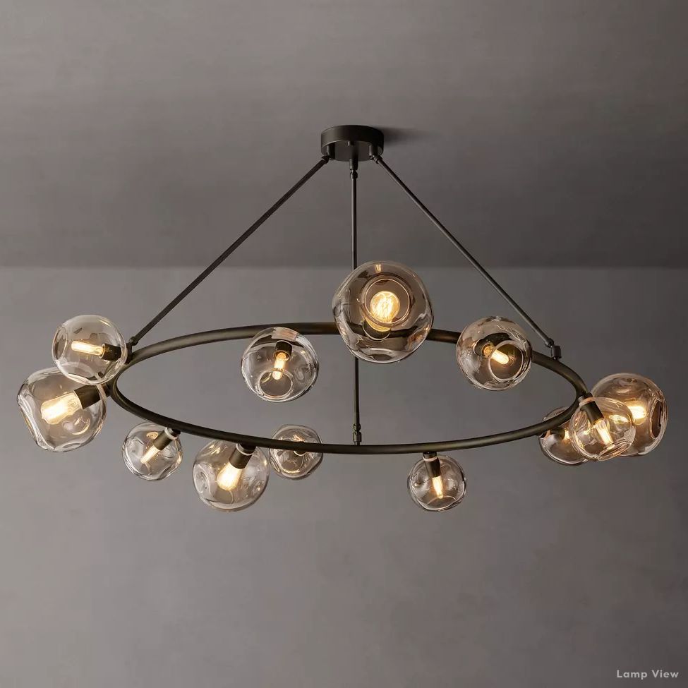 Bubble Organic Glass Round Chandelier 60"