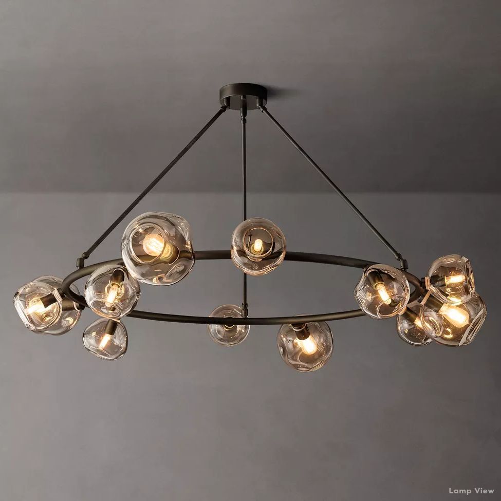 Bubble Organic Glass Round Chandelier 60"