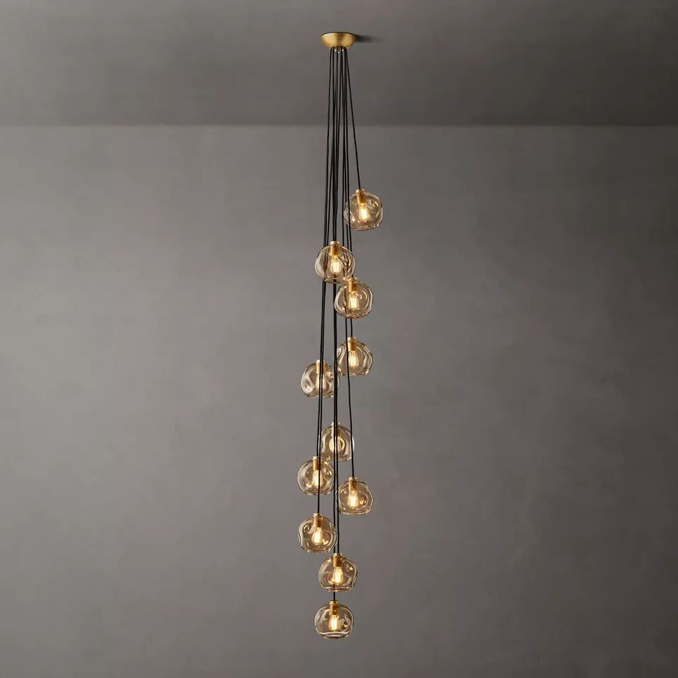 Bubble Organic Glass Cascade Chandelier 20"