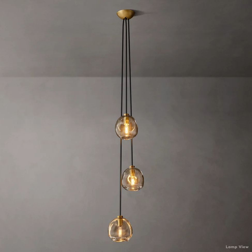 Bubble Organic Glass Cascade Pendant Light