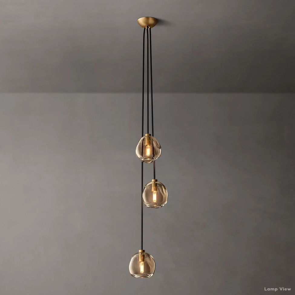 Bubble Organic Glass Cascade Pendant Light