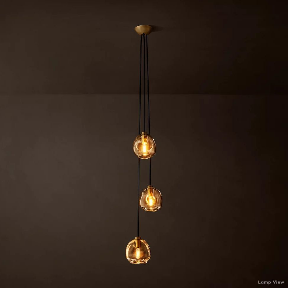 Bubble Organic Glass Cascade Pendant Light