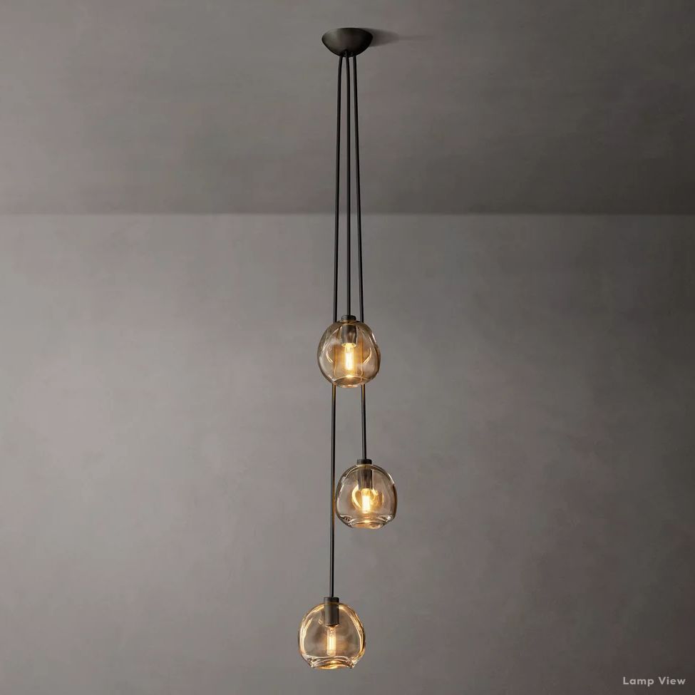 Bubble Organic Glass Cascade Pendant Light