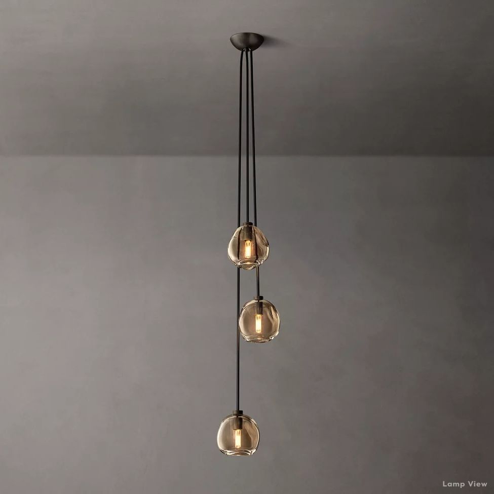 Bubble Organic Glass Cascade Pendant Light