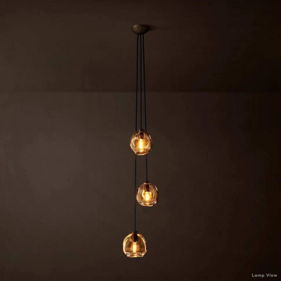 Bubble Organic Glass Cascade Pendant Light