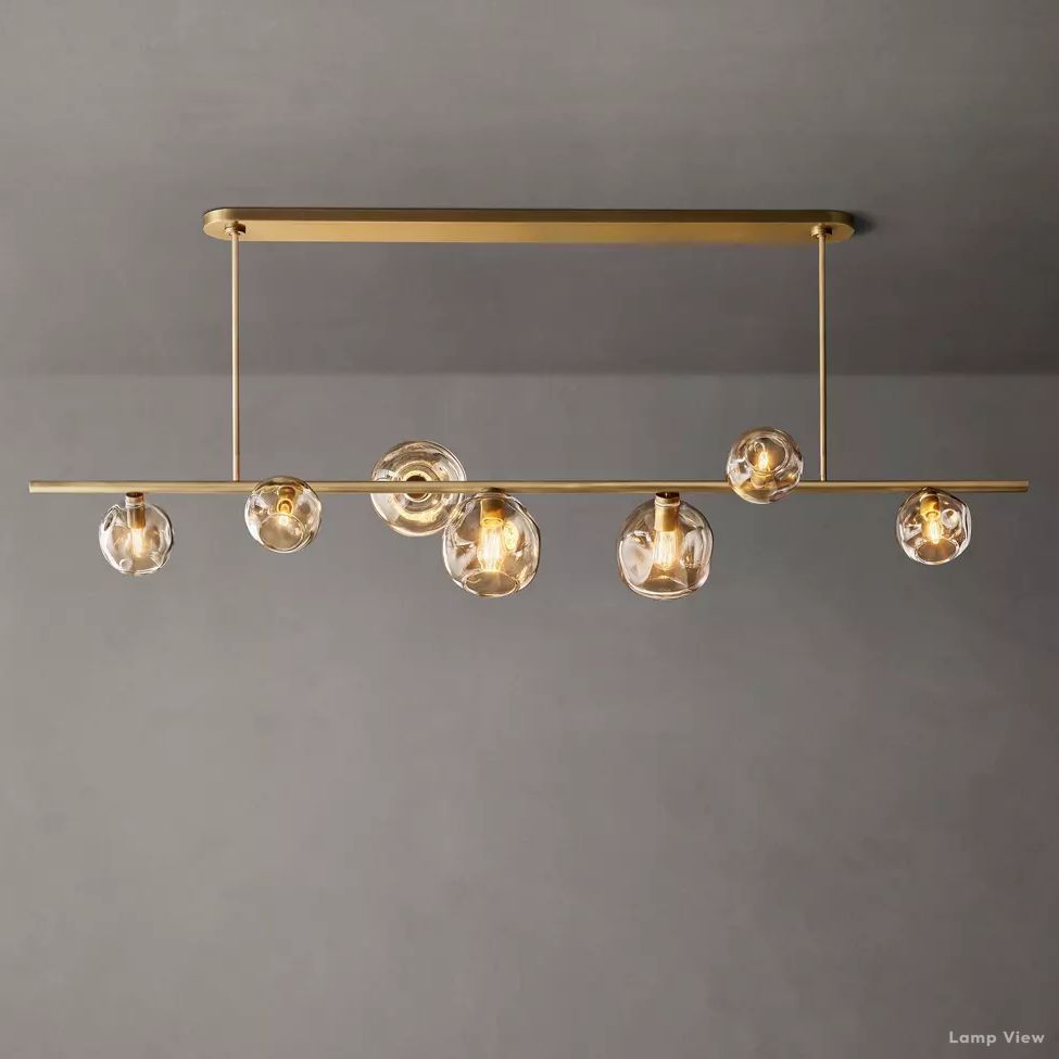 Bubble Organic Glass Linear Chandelier 78"