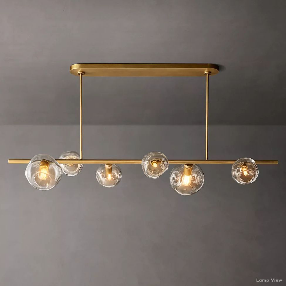 Bubble Organic Glass Linear Chandelier 60"