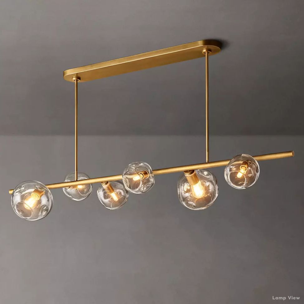 Bubble Organic Glass Linear Chandelier 60"