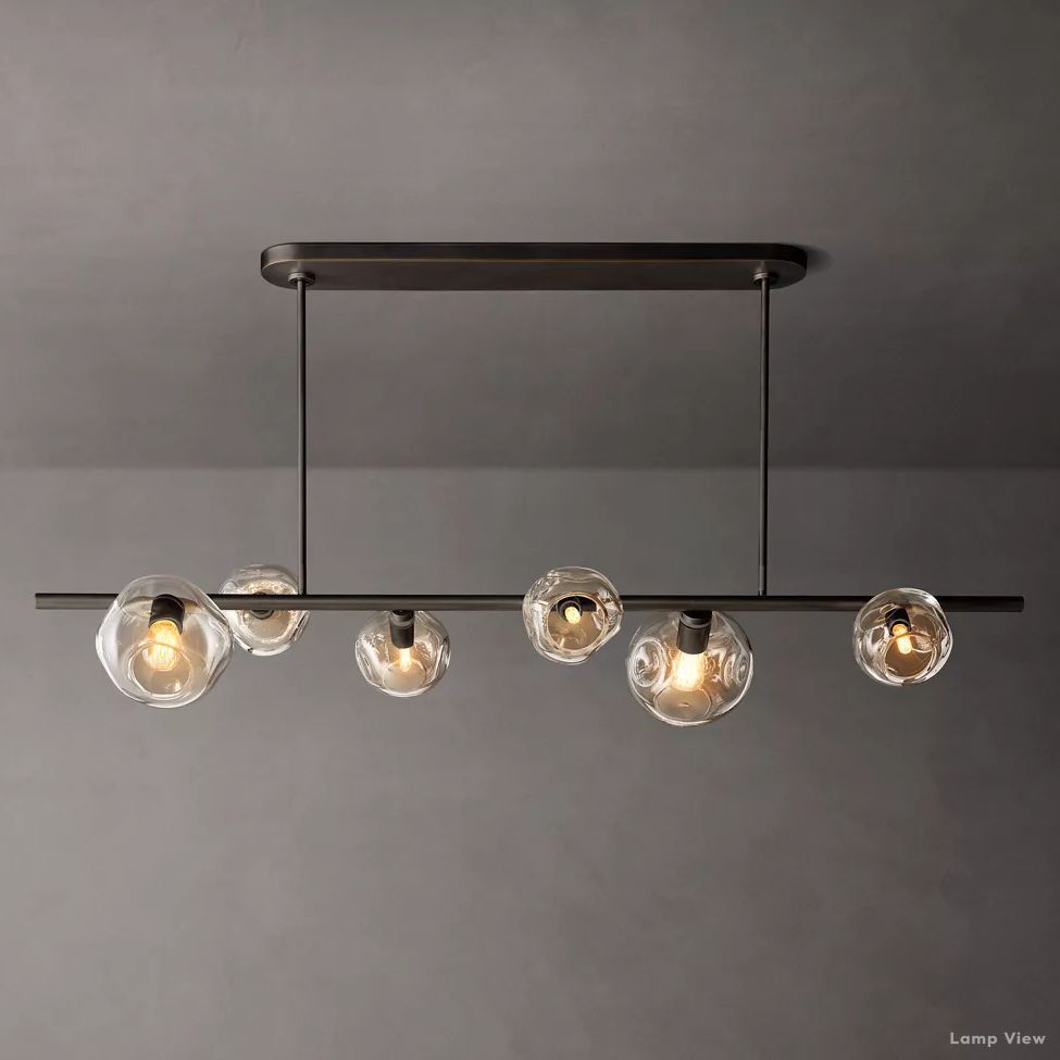 Bubble Organic Glass Linear Chandelier 60"