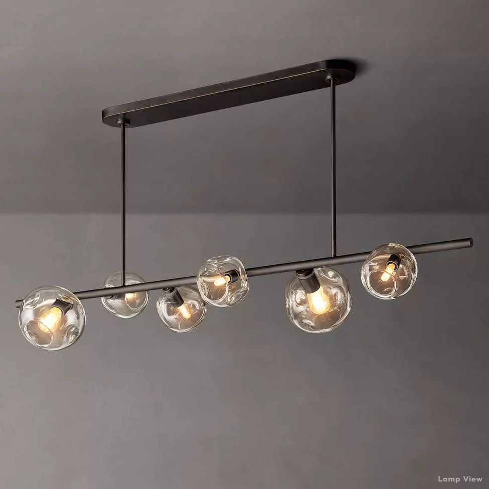 Bubble Organic Glass Linear Chandelier 60"