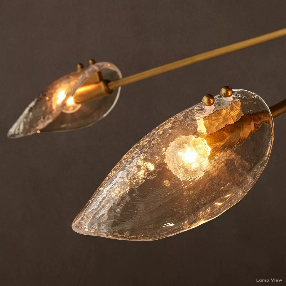Shell Airy Glass Round Chandelier 60"