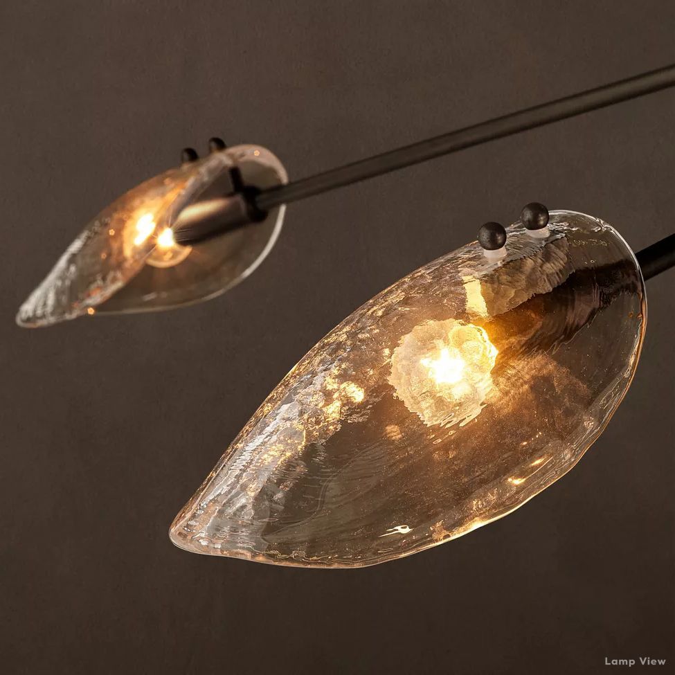 Shell Airy Glass Round Chandelier 60"