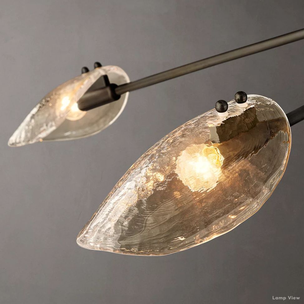 Shell Airy Glass Round Chandelier 60"