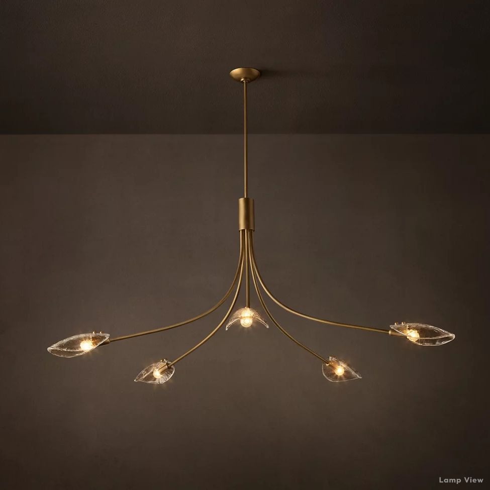 Shell Airy Glass Round Chandelier 60"