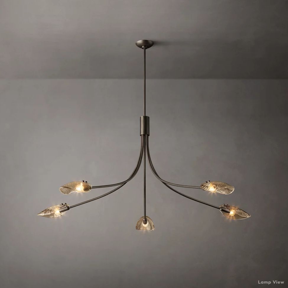 Shell Airy Glass Round Chandelier 60"