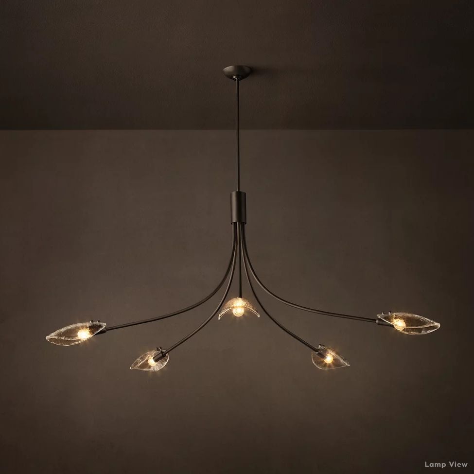 Shell Airy Glass Round Chandelier 60"