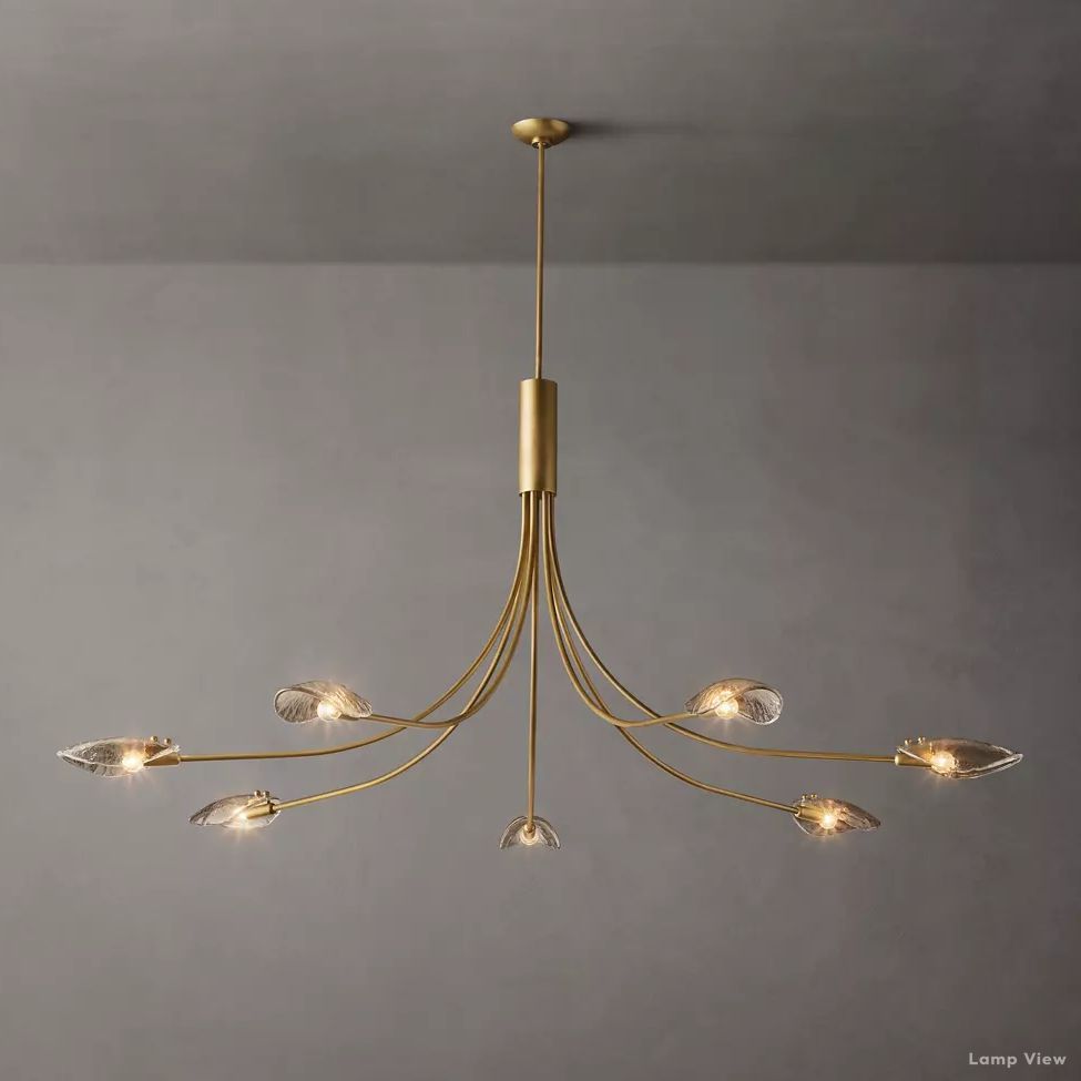 Shell Airy Glass Round Chandelier 72"