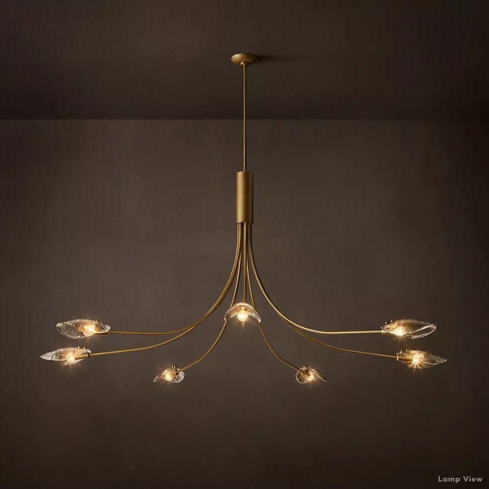 Shell Airy Glass Round Chandelier 72"