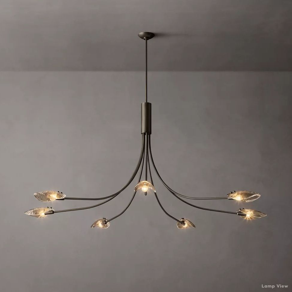 Shell Airy Glass Round Chandelier 72"