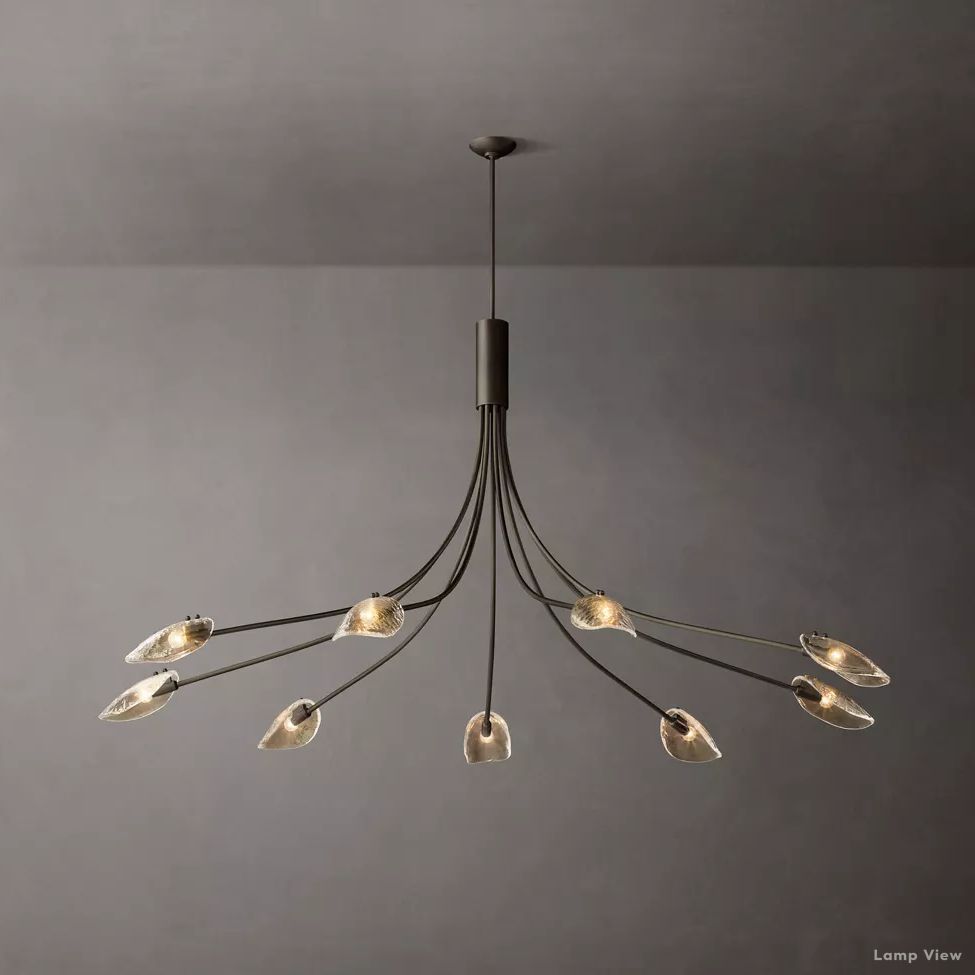 Shell Airy Glass Round Chandelier 72"