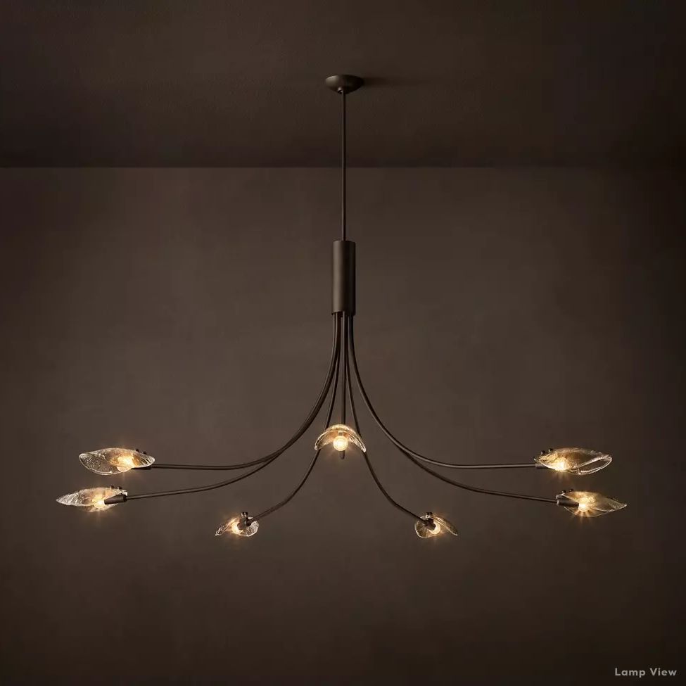 Shell Airy Glass Round Chandelier 72"