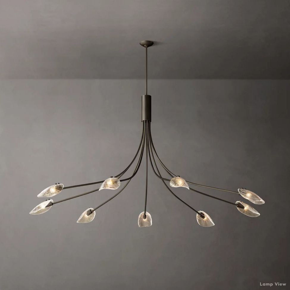 Shell Airy Glass Round Chandelier 84"